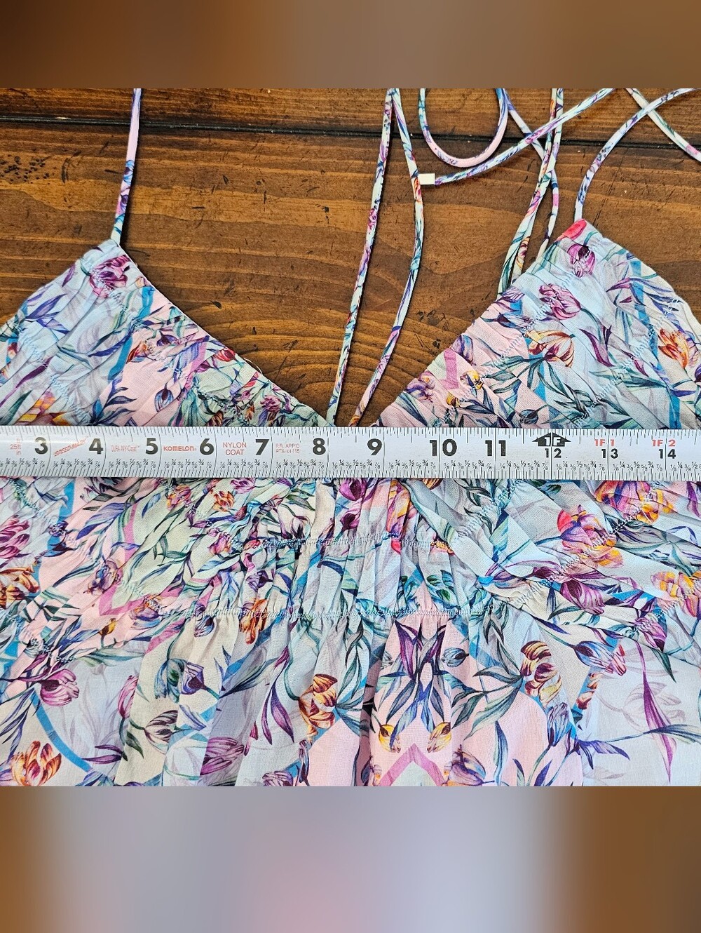 Steve Madden Lavender & Pink Floral Boho Lined Maxi Dress Thigh Slit Womens 6-8 - Picture 8 of 10
